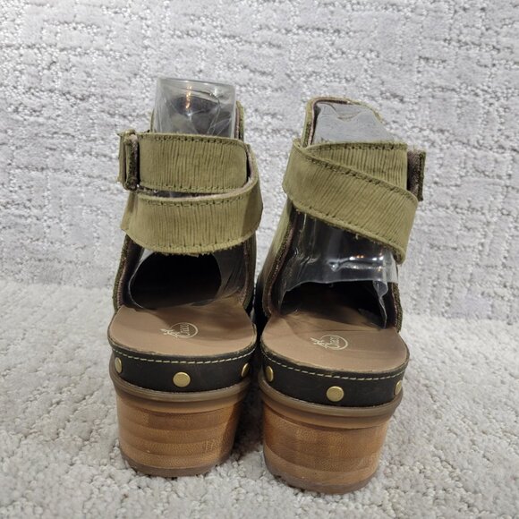 Chaco Cataluna Womens US 6 Moss Olive Green Waterproof Leather Ankle Strap Clogs - Picture 6 of 10